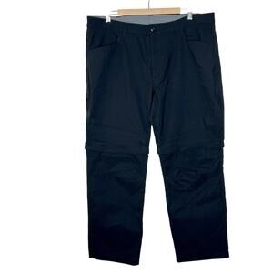 Eddie Bauer Hiking Pants Black Mens Size 40x30 Outdoor Convertible Tech